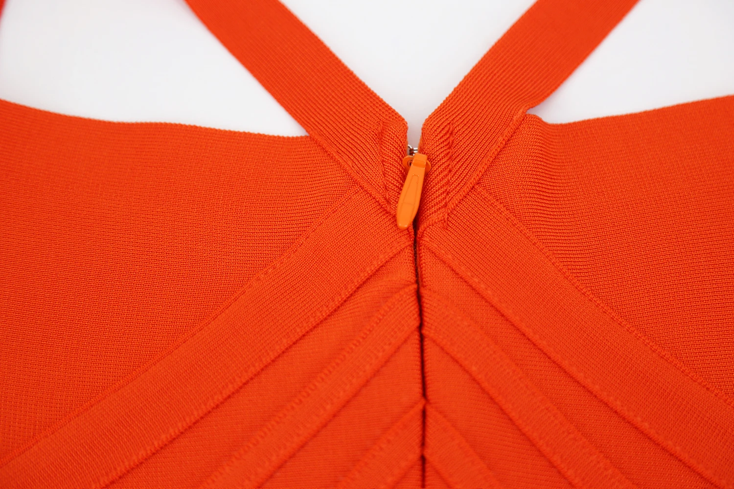 New Summer Bandage Dress Women's Sexy Orange V-Collar Shoulder Club Bodycon Midi Dresses Celebrity Party Dresses