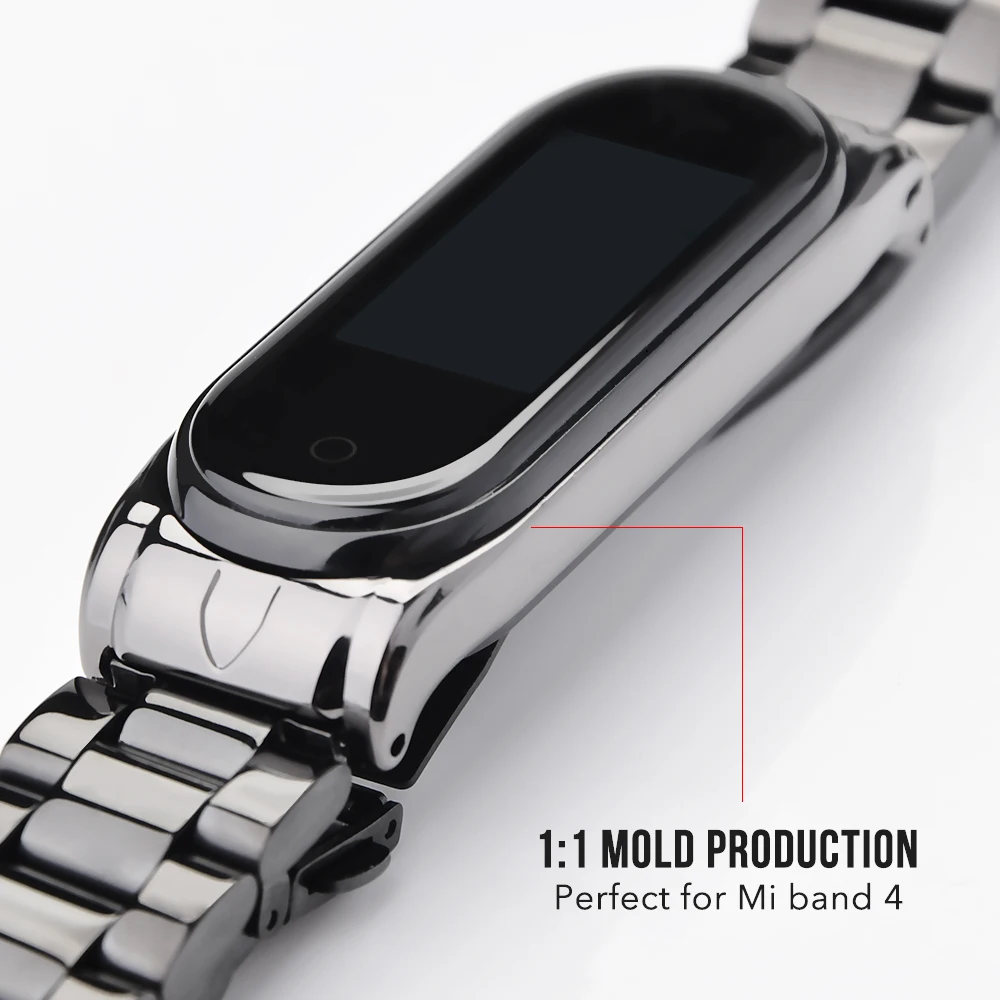 Ремешок для смарт часов XiaoMi Mi Band 4 металлический браслет из нержавеющей стали 5 3 2