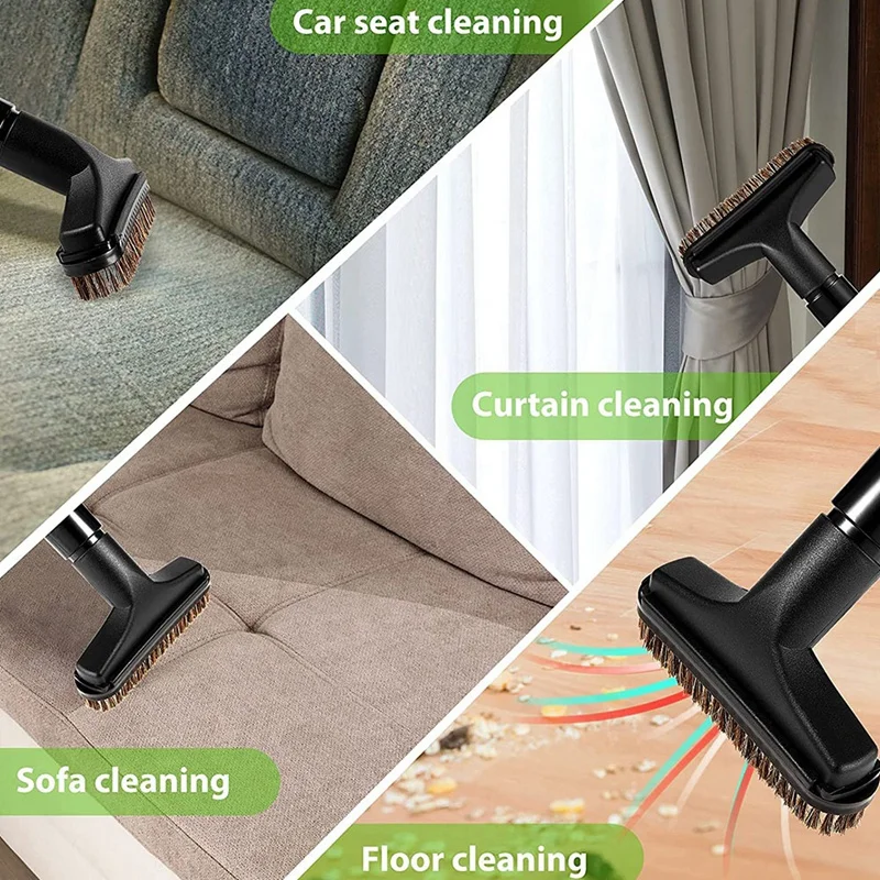 

4 Pcs Horsehair Bristle Vacuum Attachments Dusting Brush Replacement, Corner/Track Cleaning Tools,Inner Dia 32mm,2 Style