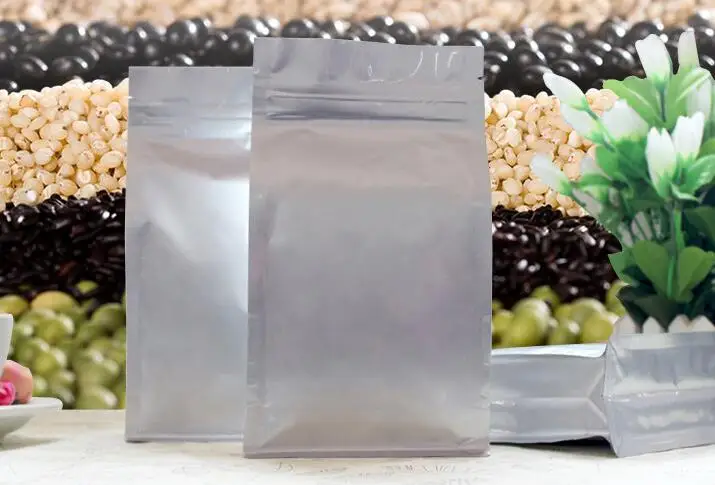 AAA большая алюминиевая фольга, восстанавливаемая сумка для хранения продуктов, майлар, Ziplock, посылка, сумки, самозакрывающаяся сумка на молнии, 10 шт./лот, стоячая зерно
