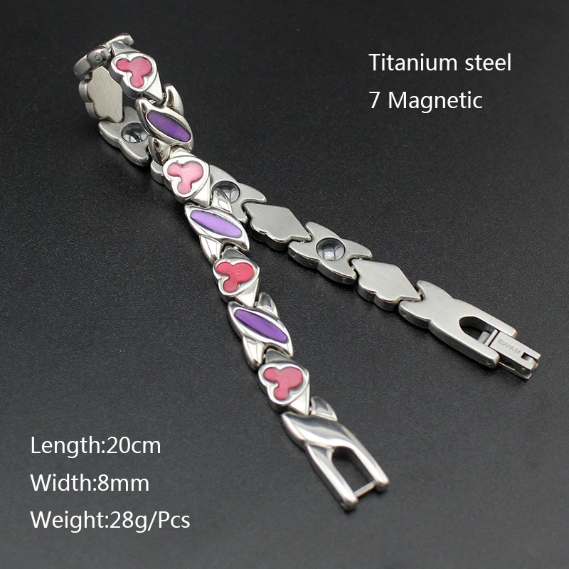 Hapiship2017 Новый женский/мужской браслет с 7 магнитными ячейками из титановой стали