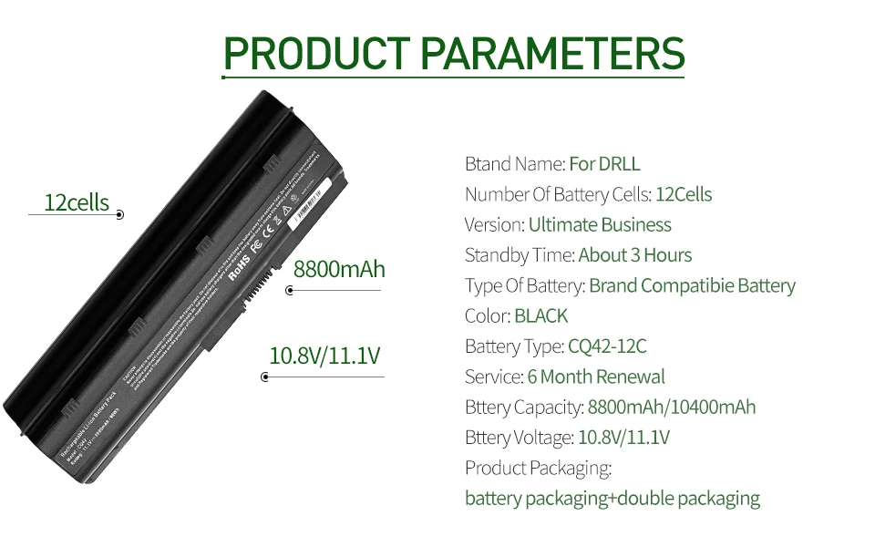Golooloo 12 ячеек батареи ноутбука для hp Тетрадь ПК Envy 15/1100 hp 630 2000 G32 G72t G42 G56 G62 G72 G42t dm4t g6 G62t g7