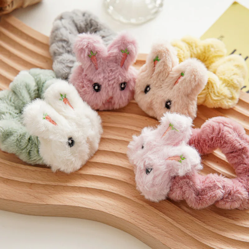 

Rabbit AnimalHair Accessories Fake Fur Hair Rope Cute Scrunchies Women Girls Elastic Hair Rubber Bands Gum Kids Ponytail Holder