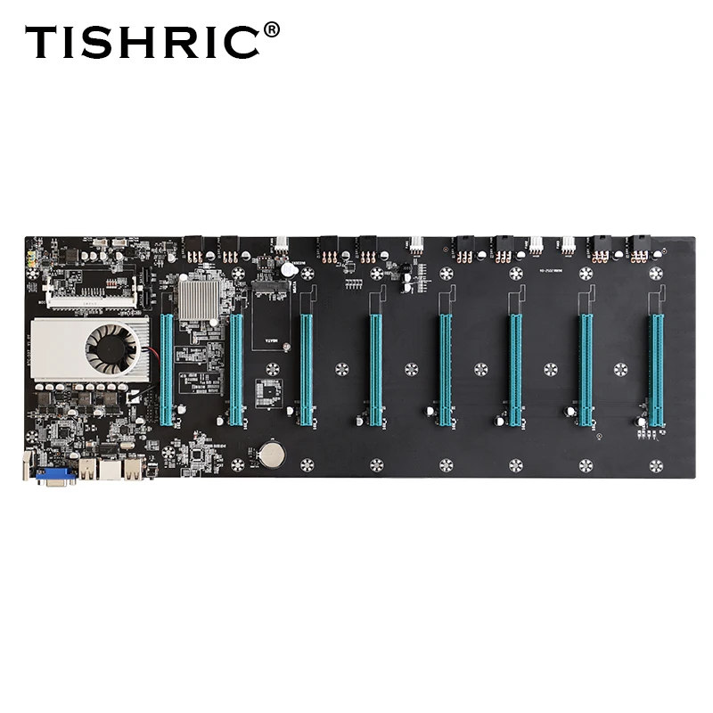 

TISHRIC, профессиональная материнская плата для майнинга, 8 pcie 16X, графическая карта SODIMM DDR3 SATA3.0