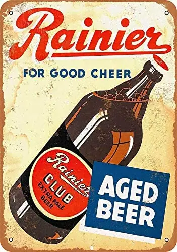 

8 x 12 Metal Sign - Rainier Club Extra Pale Beer - Vintage Bar Wall Decorative
