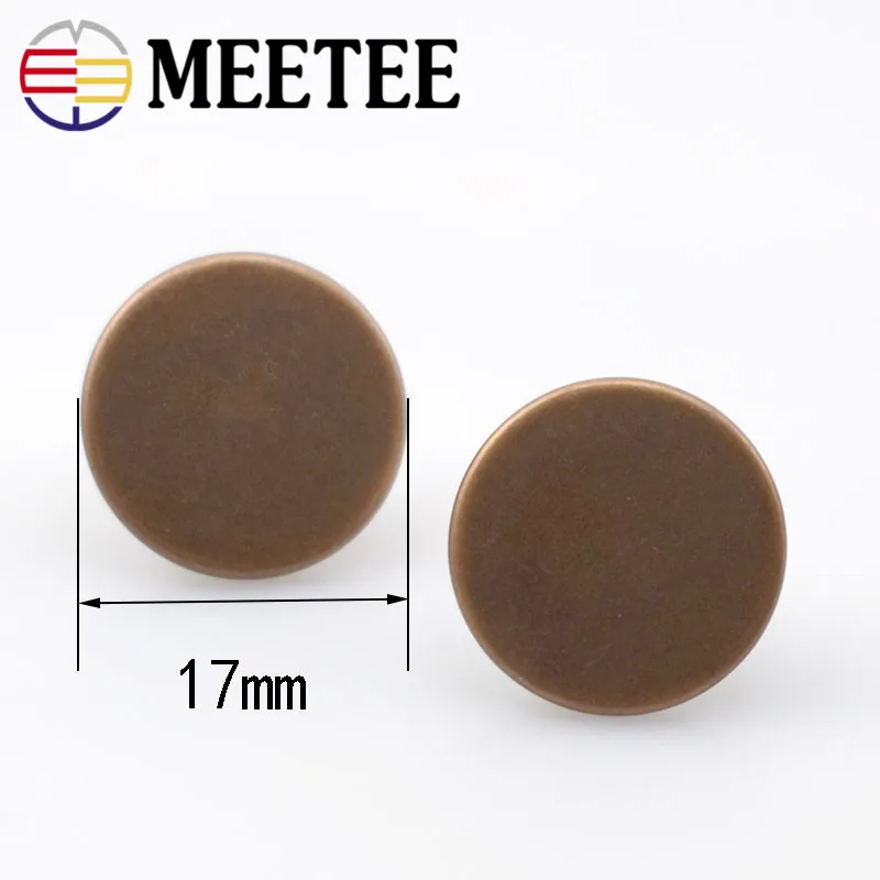 Meetee 17 мм Модные металлические джинсовые пуговицы с хвостовиком кнопки защелкой