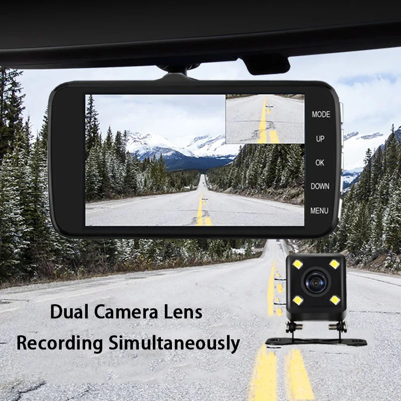 Автомобильный видеорегистратор Vikewe 4 0 дюйма Full HD 1080P регистратор с двумя