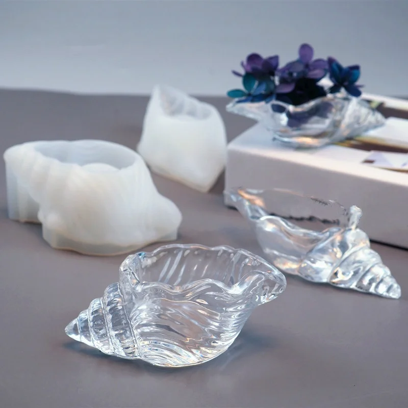 

DIY Crystal Epoxy Mirror Three-dimensional Conch Elephant Makeup Egg Storage Box Shell Ocean Silicone Mold Epoxy