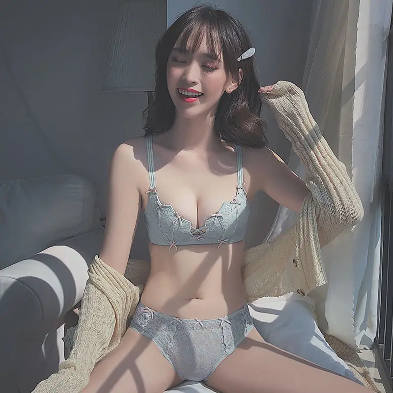 Японское корейское кружевное нижнее белье без стальных вставок женский