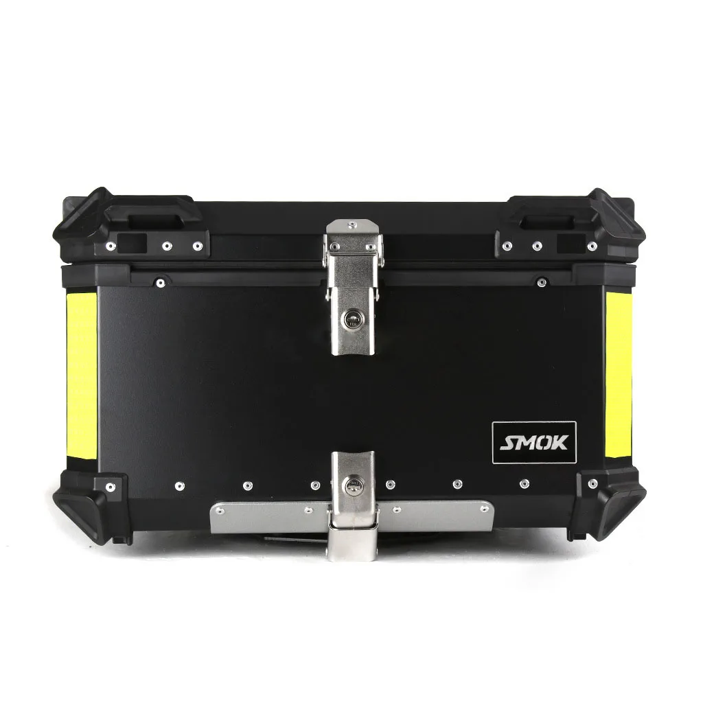 

55L 65L Tail Motorcycle Top Luggage Storage Case Tool Box Helmet Rear Trunk Lock Toolbox Universal Removable Waterproof Aluminum