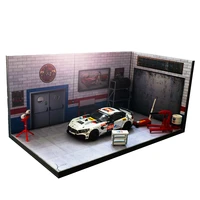 164 124 garage factory maintenance warehouse house building model for car vehicle toys collection parking lot scene background