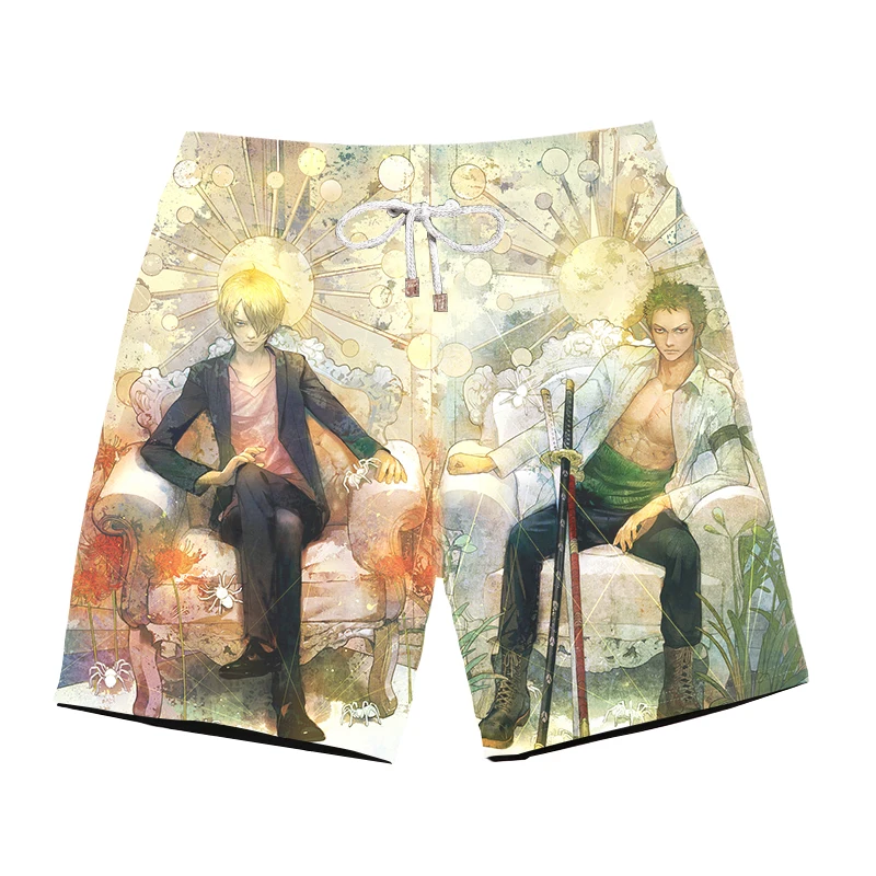 Новинка 2019 летние быстросохнущие пляжные шорты мужские односекционные с 3D аниме