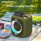 HOPESTAR Party100 высокое Мощность Bluetooth Динамик 50 Вт 10000 мАч, Мощность Фул сабвуфер Портативная колонка Бумбокс светодиодный С микрофоном