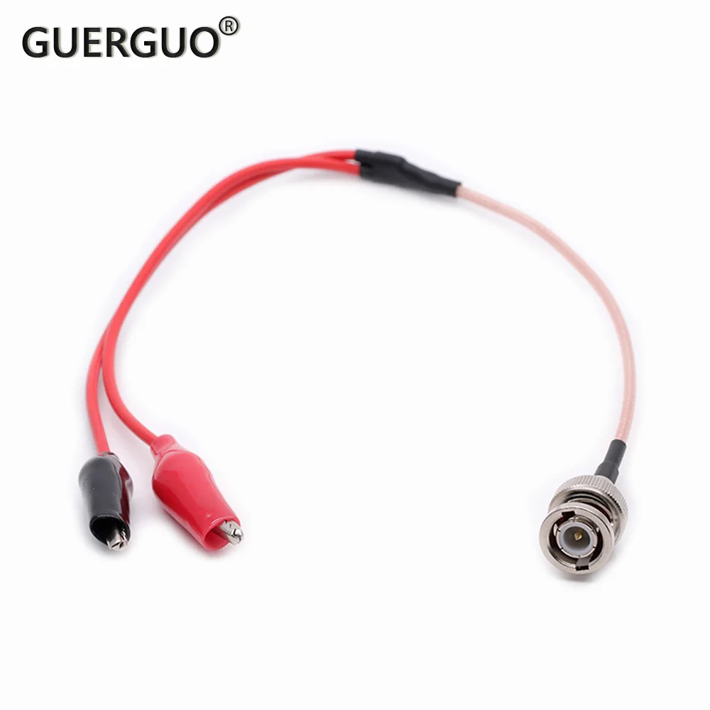 

1PC BNC Male Plug RG316 RF Coaxial Cable to Dual Alligator Clips Red&Black Tester Lead Wire 50cm Connector