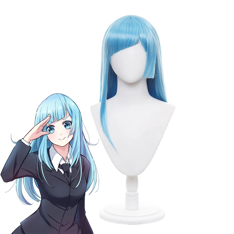 

Парики для косплея из аниме «джутсу», женские головные уборы для смешивечерние, голубые длинные волосы из волокна для Хэллоуина