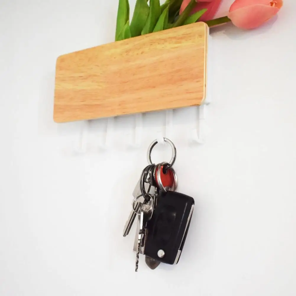 Настенная коробка для хранения с деревянным ключом из цельного дерева ABS и