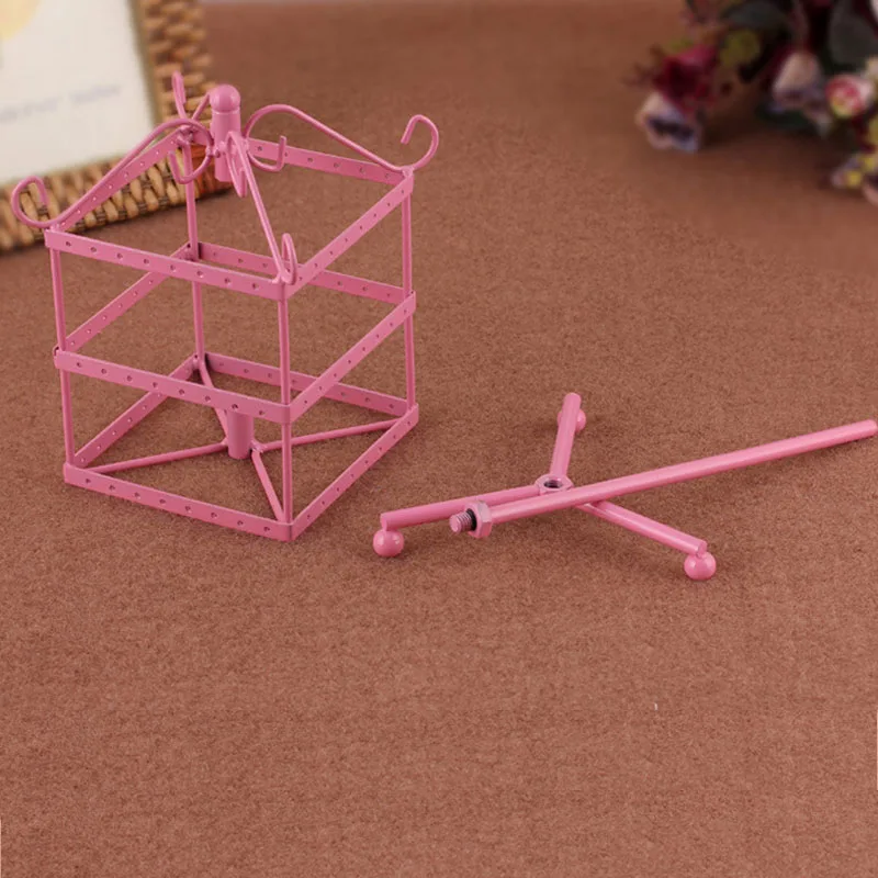 Nice Rotation Square Metal Multi-Functional Earrings Holder Jewellery Hanging Stand Stud 96 Holes Jewelry Display Gift Packaging