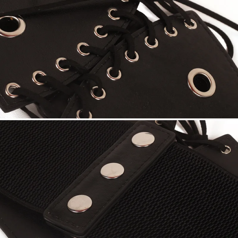 

High Quality Fashion Punk Wide Cummerbunds Female Rivet Bandage Belts For Women Dress Waistbands Cinturon Mujer Accessories