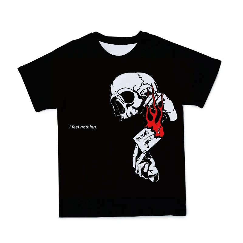 

2021 New Men's T-shirt 3D Graphics Clown Skull Theme Men's Short-sleeved T-shirt Round Neck Fashion Plus Size Clothes 110-6XL