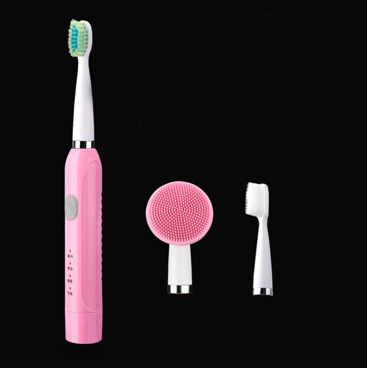 Электрическая зубная щетка 2 в 1 с зарядкой от USB звуковой волной для отбеливания
