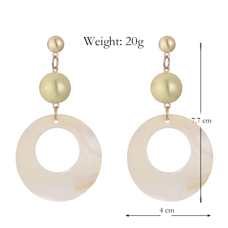 KHARISMA Ethnic African Golden Beads Pom Long Earrings Fashion Jewelry 2019 Summer Beach Round Natural Shell Stud | Украшения и