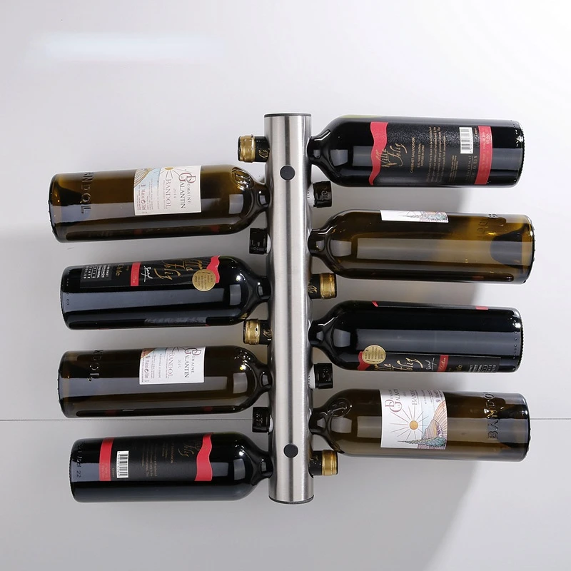 

Stainless steel wine bottle rack wall-mounted storage rack