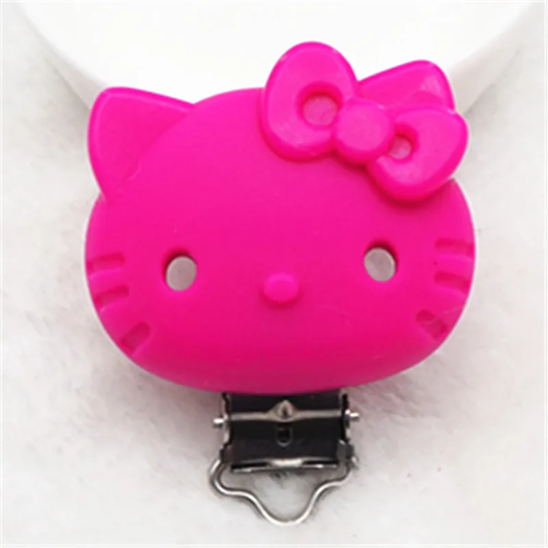 Fuchsia Chengkai 10 шт. силиконовые автомобильные клипсы DIY детская кошка мышь Соска с животным Прорезыватель зубов, пустышка для младенца ювелирные изделия игрушки аксессуары - Цвет: Fuchsia