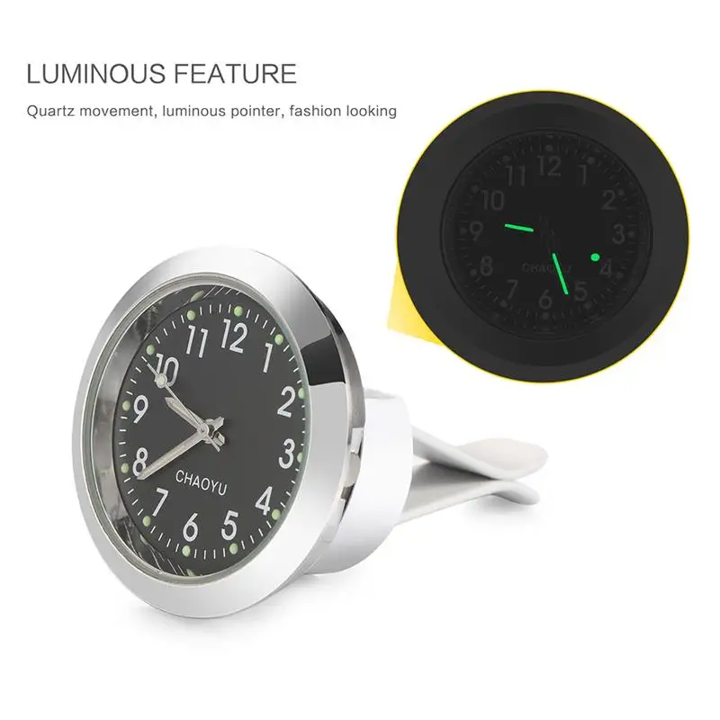 Автомобиль вентиляционное отверстие кварцевые часы авто в салон мини световой