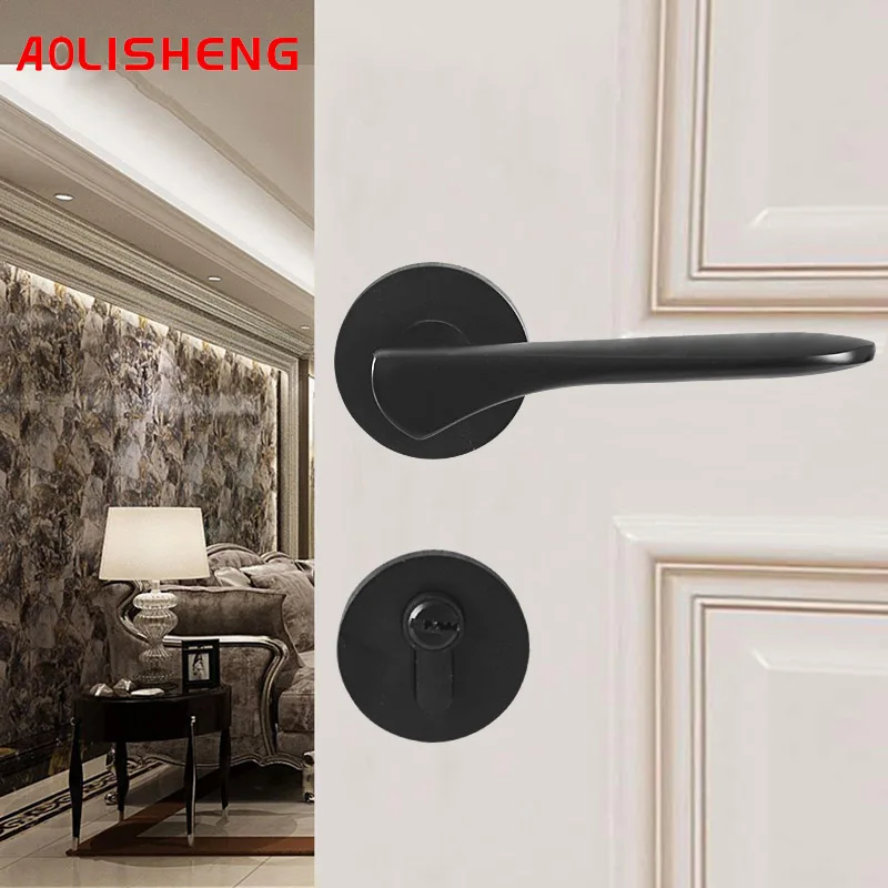 Современный бесшумный дверной замок AOLISHENG для дома ручка спальни с одним языком