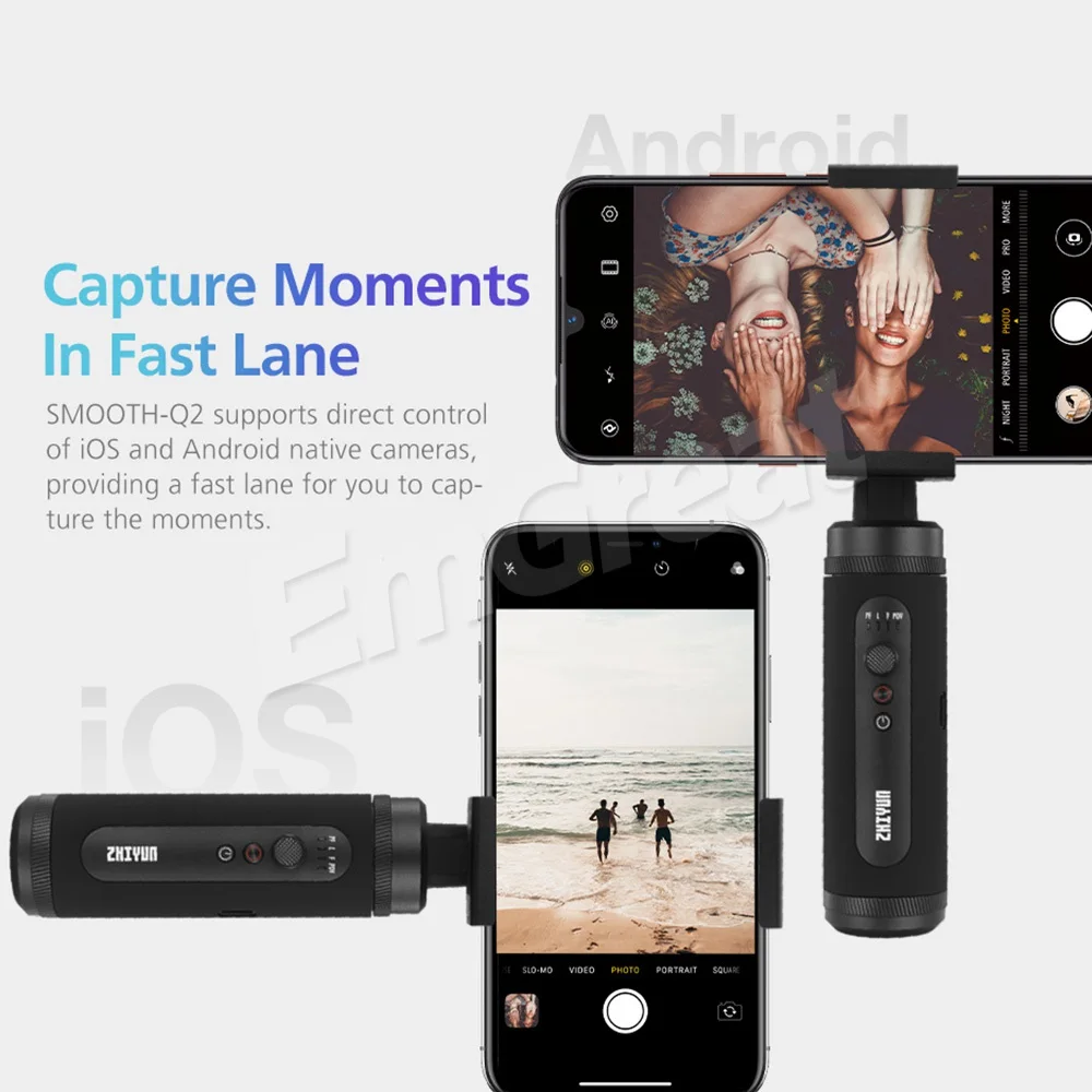Zhiyun Smooth 4 Q2 3-осевой портативный смартфон сотовый телефон видеокамеры Стабилизатор для iPhone 11 Pro Max XS XR X 8P 8 samsung S9 S8 и экшн Камера