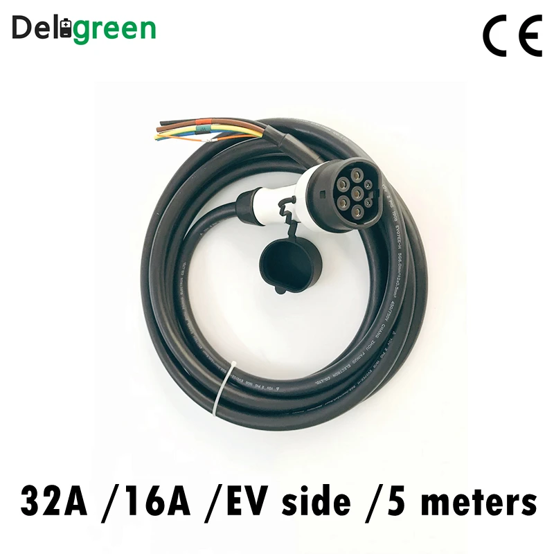 32A для EV side IEC 62196 2 Тип однофазный 5 контактный 7 трехфазный гнездовой штекер