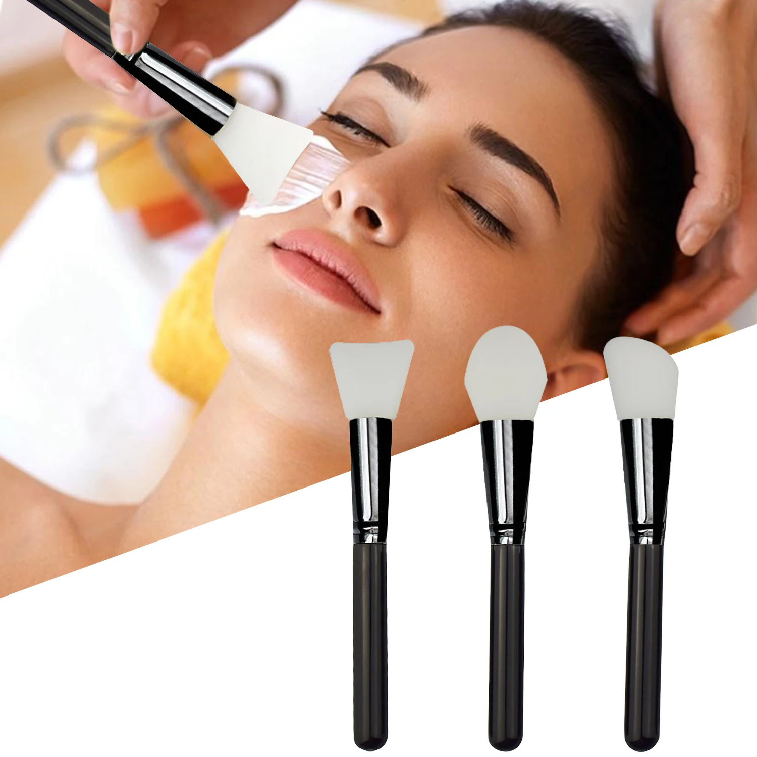 3 шт. силиконовая маска для лица без волос|Аппликатор теней век| |