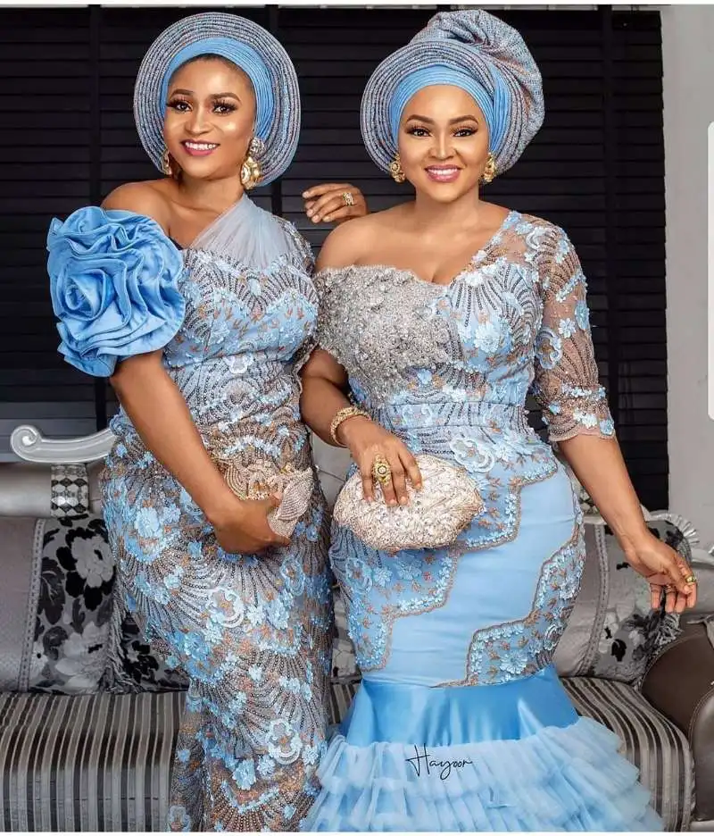 3D сетчатая кружевная ткань с блестками/бисером Высококачественная вышитая из