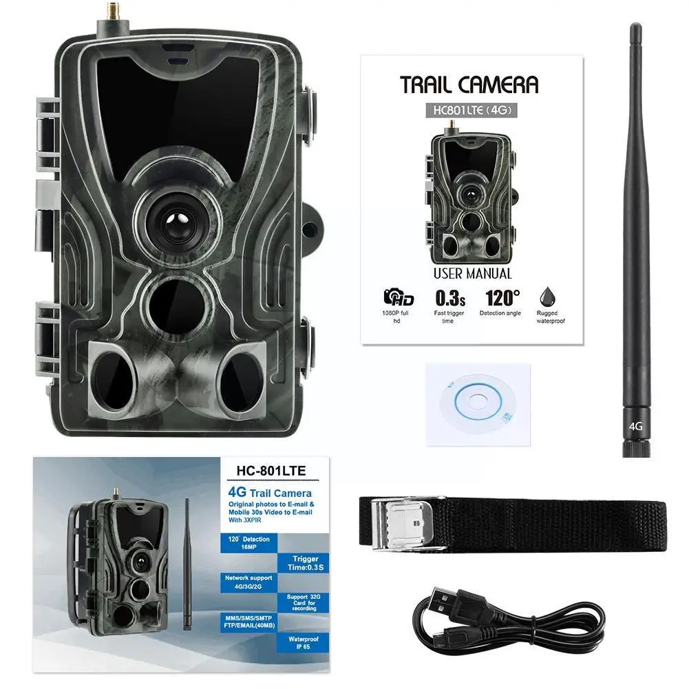 Hc801 2g Mms/sms/Электронная почта охотничья камера 16 МП 1080p Ночная тропический триггер