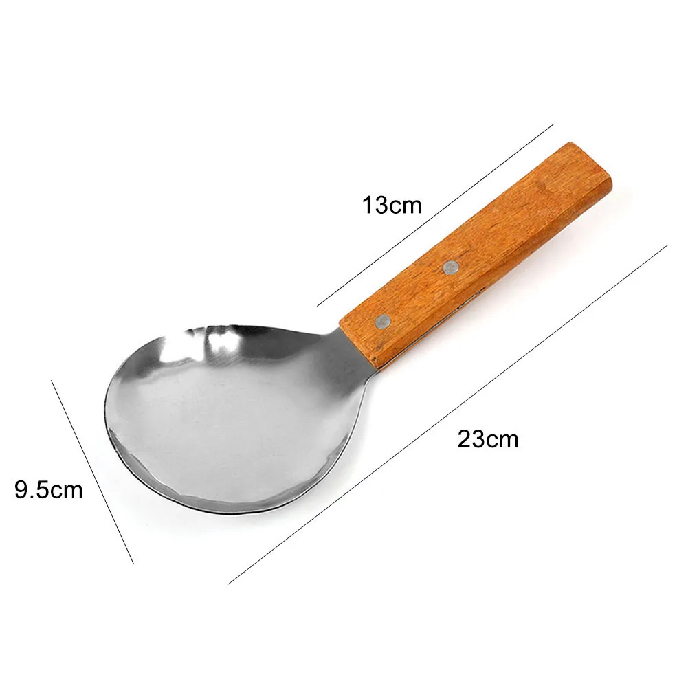 

Kitchen Stainless Steel Food Serving Rice Spoon Soup Scoop Tableware Utensil