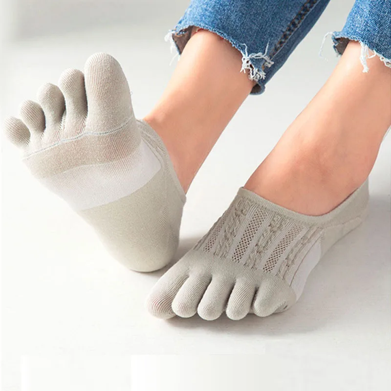 5 pairs носки женские women socks no show socks non slip women five finger toe socks womens socks invisible socks boat socks