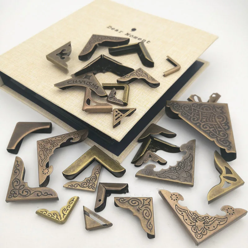 10 шт. 30x30 мм Золотой/подвеска ввиде бронзового книжные уголки Альбомы меню папки коробка угловой Скрапбукинг протекторы для декора стен 30x30mm