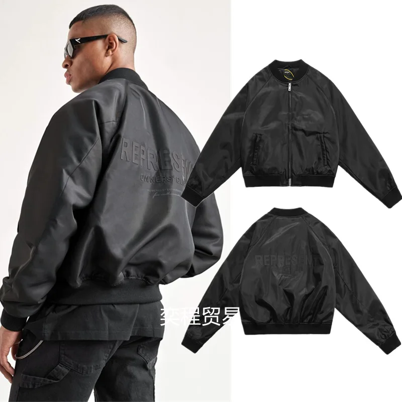 

Мужская и женская винтажная куртка оверсайз с принтом логотипа