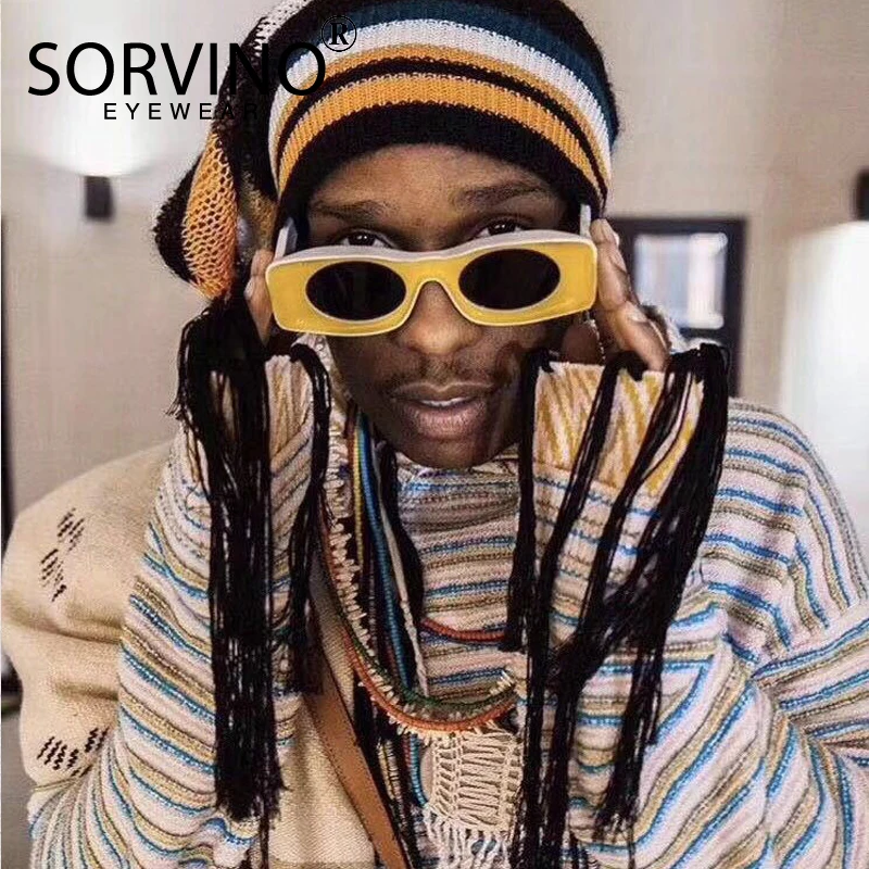 Мужские и женские прямоугольные солнцезащитные очки SORVINO INS популярные ярких