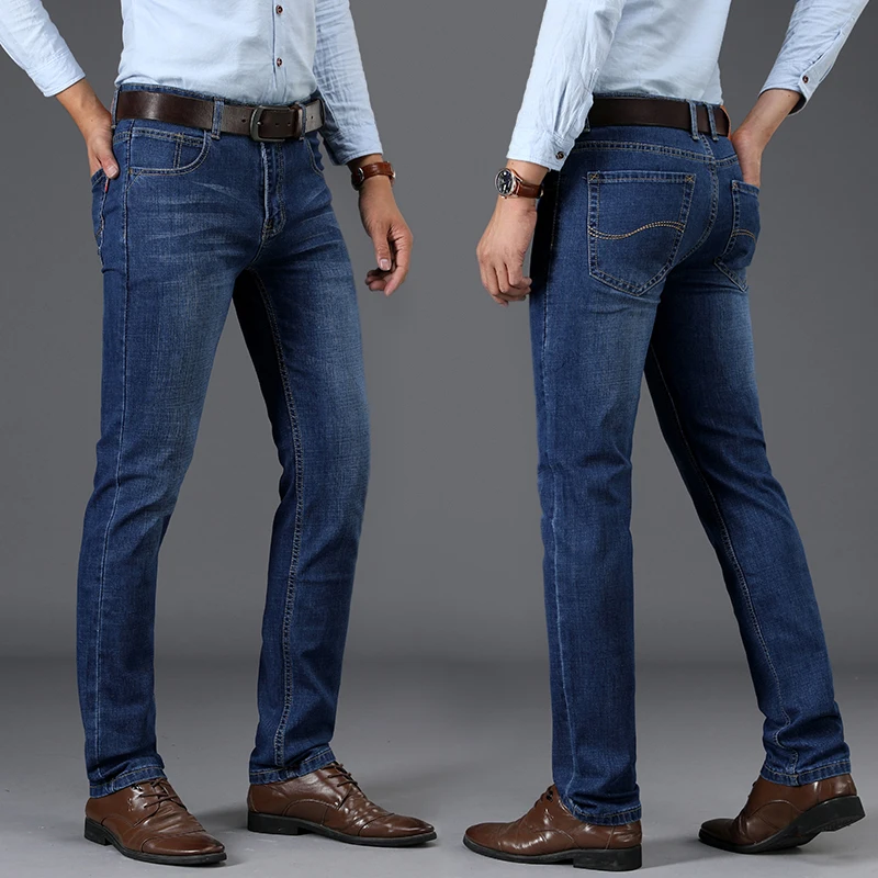 Мужские классические джинсы Sulee прямые облегающие стрейч | Мужская одежда