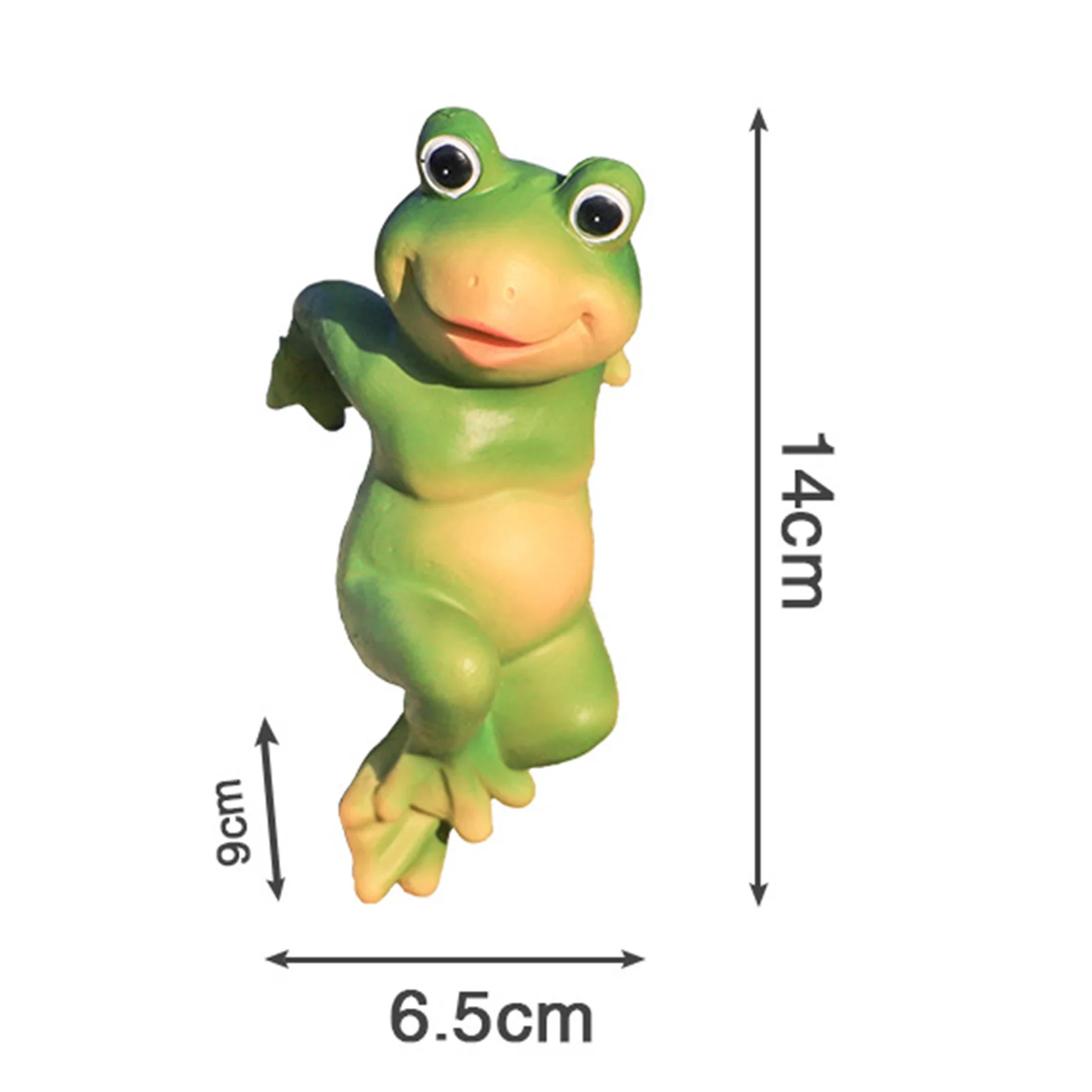 

Cartoon Frog Statue Fairy Garden Art Decoration Animal Cute Figurines Resin Sculpture Hanging on Wall Garden Ornament Decor
