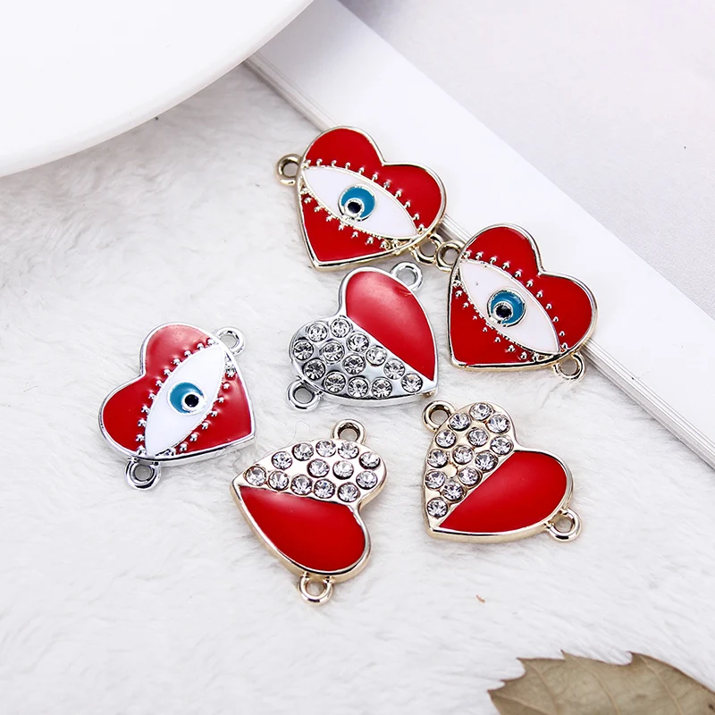 Браслеты и ожерелья в форме сердца золотистые/серебристые 10 шт.|Ювелирная