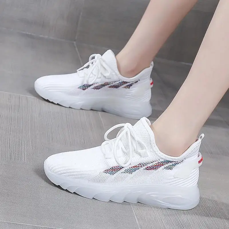 

Летние плетеные спортивные туфли, Женская Корейская дышащая повседневная обувь, низкие модные туфли, студенческие беговые туфли для женщин