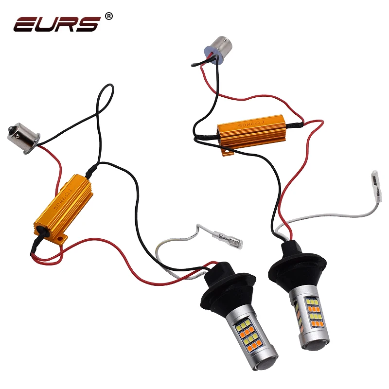 

2pcs 1156 BA15S P21W BAU15S LED P21W T20 7440 W21W Daytime Running Light LED Bulb White Amber 42smd Turn Signal Lights For Car