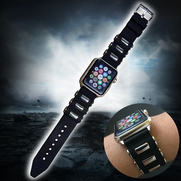 Оптовая продажа резиновый ремешок для Apple Watch Series 5 4 3 2 1 Мягкий силикон iWatch band army 40