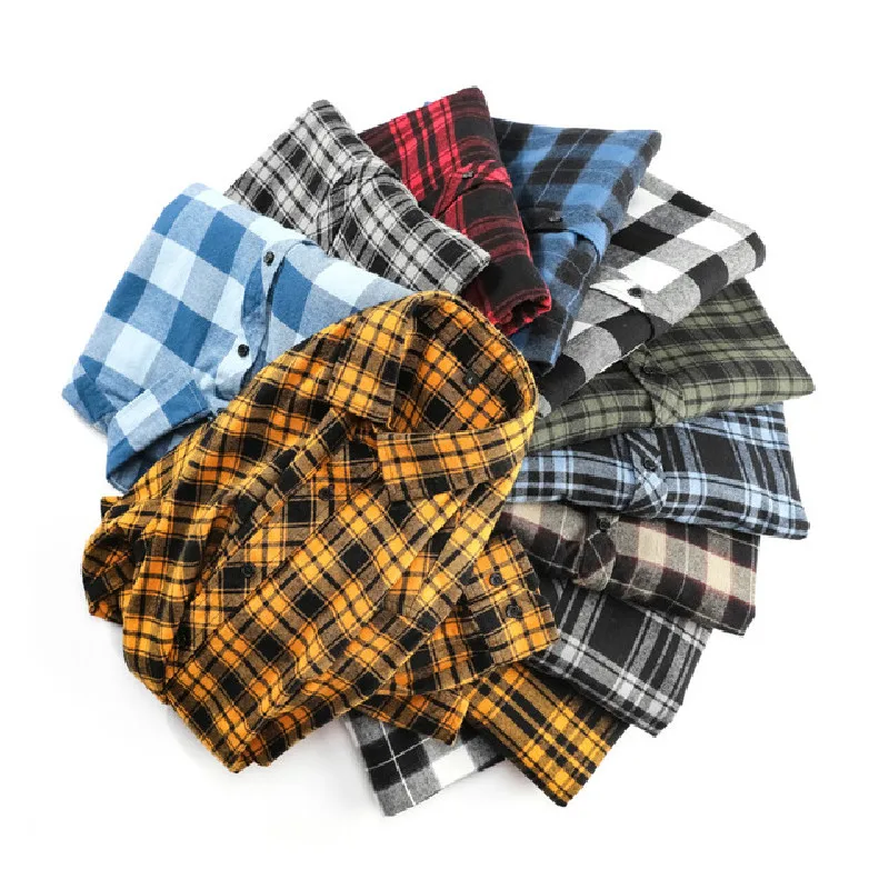 

2021 spring and autumn men's plaid shirt fashion men's top, men's casual long-sleeved shirt size M--4XL