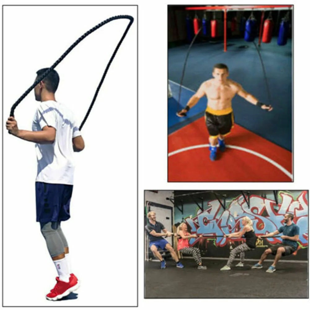 

Fitness Weighted Jump Rope 25mm Heavy Battle Skipping Ropes Power Training Multifunction ASD88