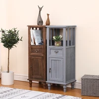 creative nordic simple solid wood furniture bedroom bedside cabinet paulownia furniture retro style living room storage table