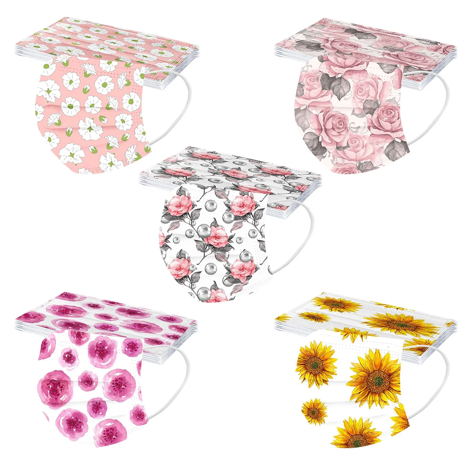 10 шт. одноразовые маски для лица с цветочным рисунком|Аксессуары костюмов| |