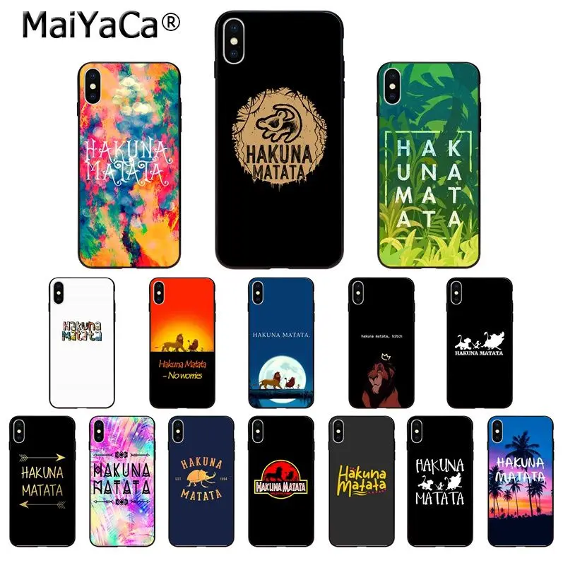 

MaiYaCa hakuna matata TPU Soft High Quality Phone Case for iPhone X XS MAX 6 6S 7 7plus 8 8Plus 5 5S XR 11 11pro max